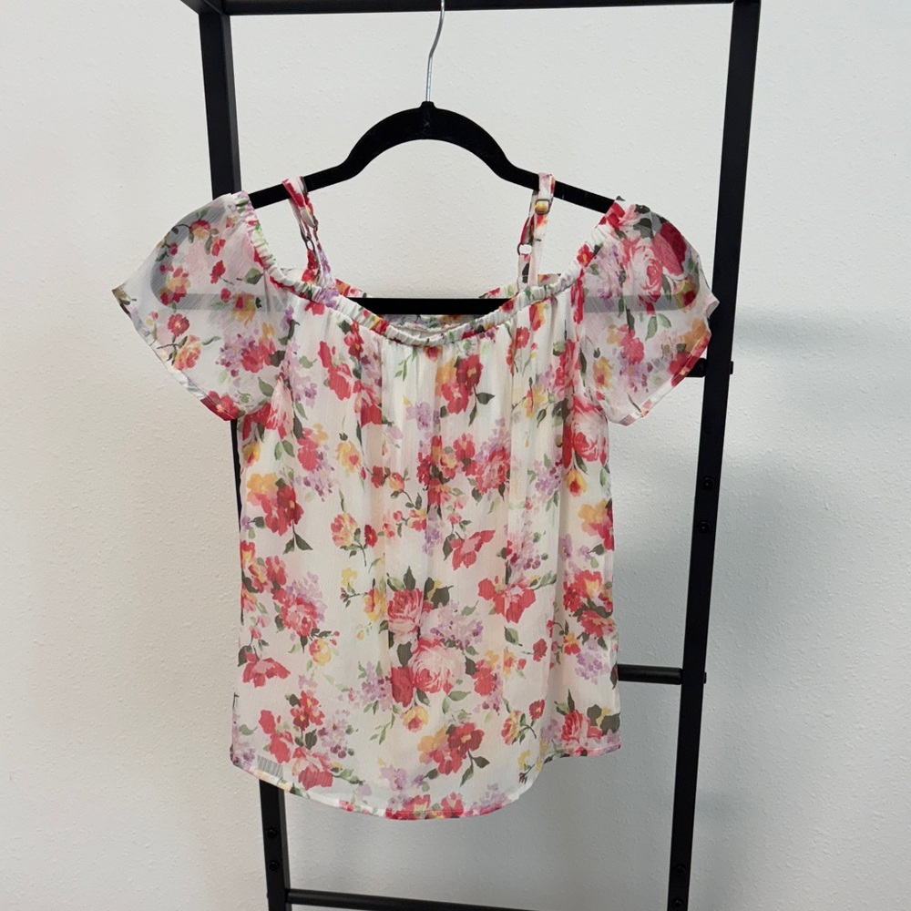 Abercrombie Kids Floral Blouse - Pink and White